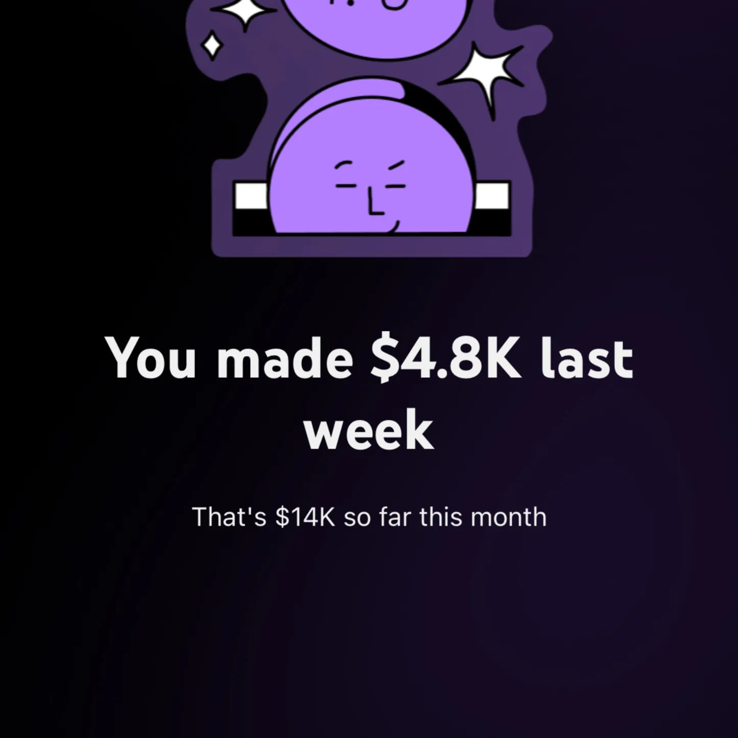 YouTube Studio screenshot showing $4.8K made last week