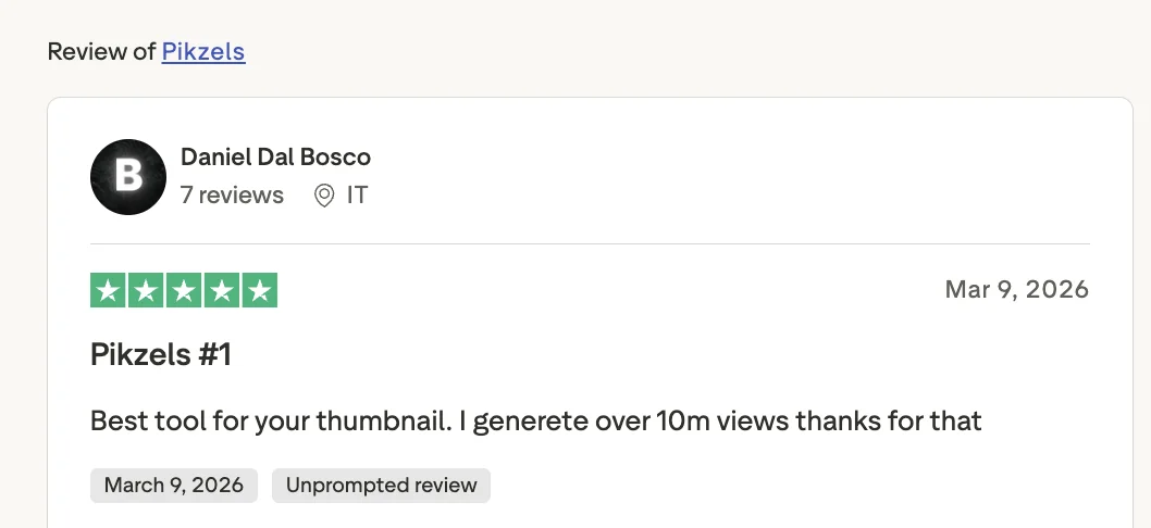 Pikzels review about generating over 10M views